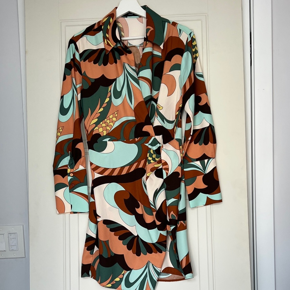 Mango Retro Wrap Dress/Shirtdress